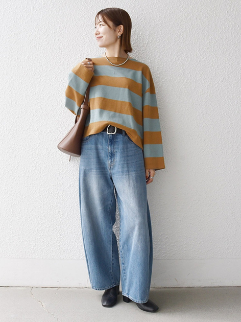 机さんの「SHIPS｜〈洗濯機可能〉ワイド ボーダー ボートネック TEE」を使ったコーディネート